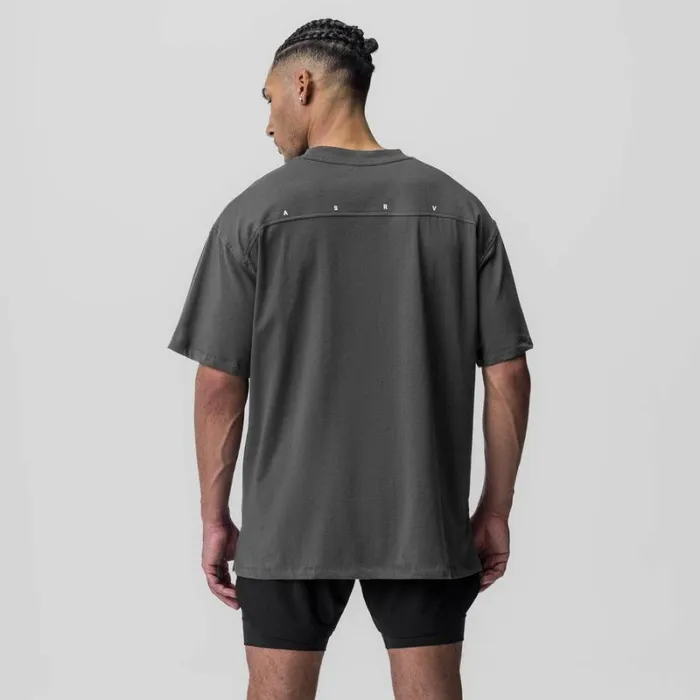 ASRV Short Sleeves Men Supima Oversized Tee Space Grey