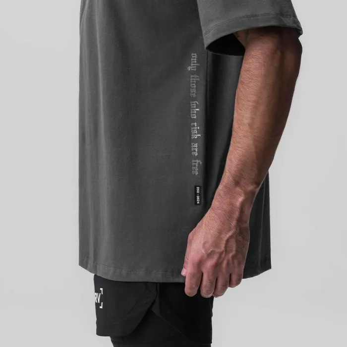 ASRV Short Sleeves Men Supima Oversized Tee Space Grey