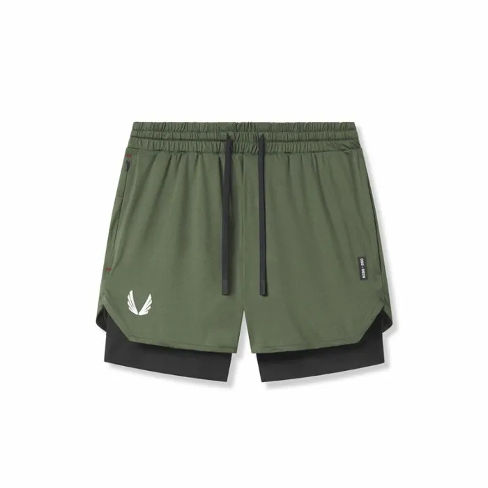 ASRV Shorts Men AeroSilver 5034 Liner Short Olive 034white Wings034black