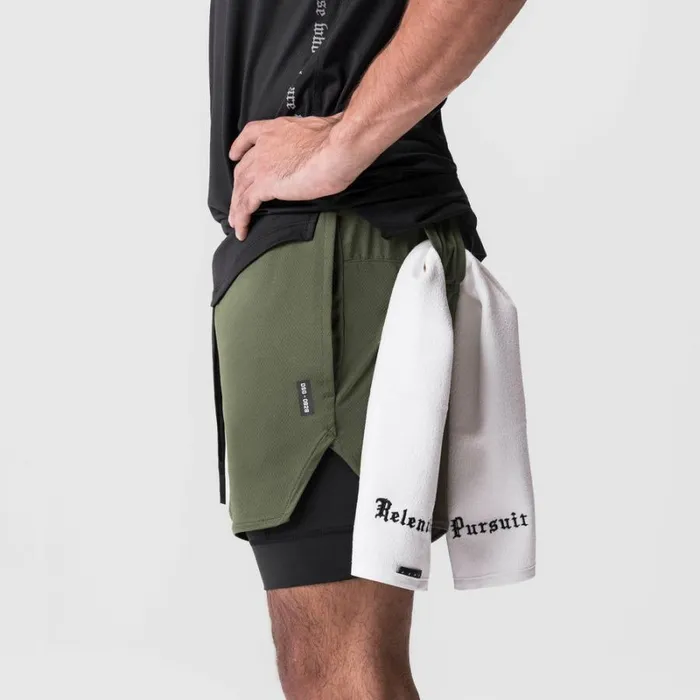 ASRV Shorts Men AeroSilver 5034 Liner Short Olive 034white Wings034black