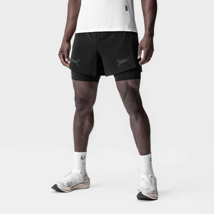 ASRV Shorts Men Aerotex 4034 High Split Liner Short Blackblack