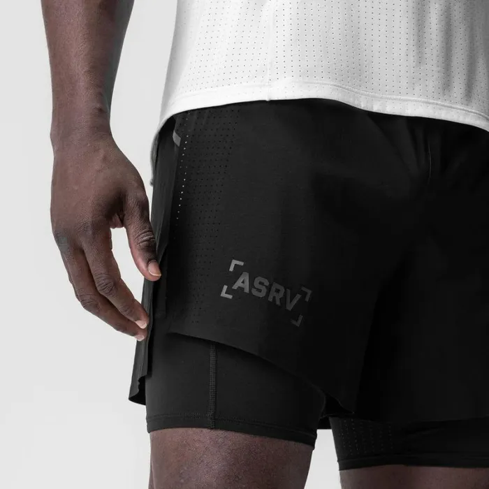 ASRV Shorts Men Aerotex 4034 High Split Liner Short Blackblack