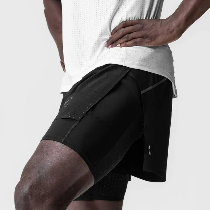ASRV Shorts Men Aerotex 4034 High Split Liner Short Blackblack
