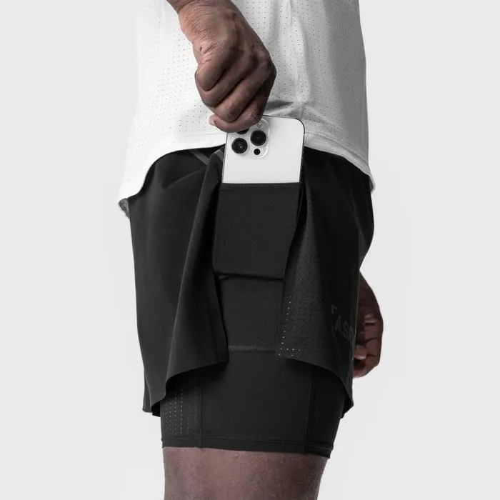 ASRV Shorts Men Aerotex 4034 High Split Liner Short Blackblack