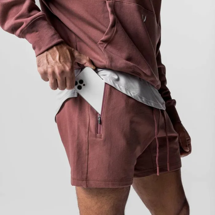 ASRV Shorts Men TechTerry Sweat Short Red Earth