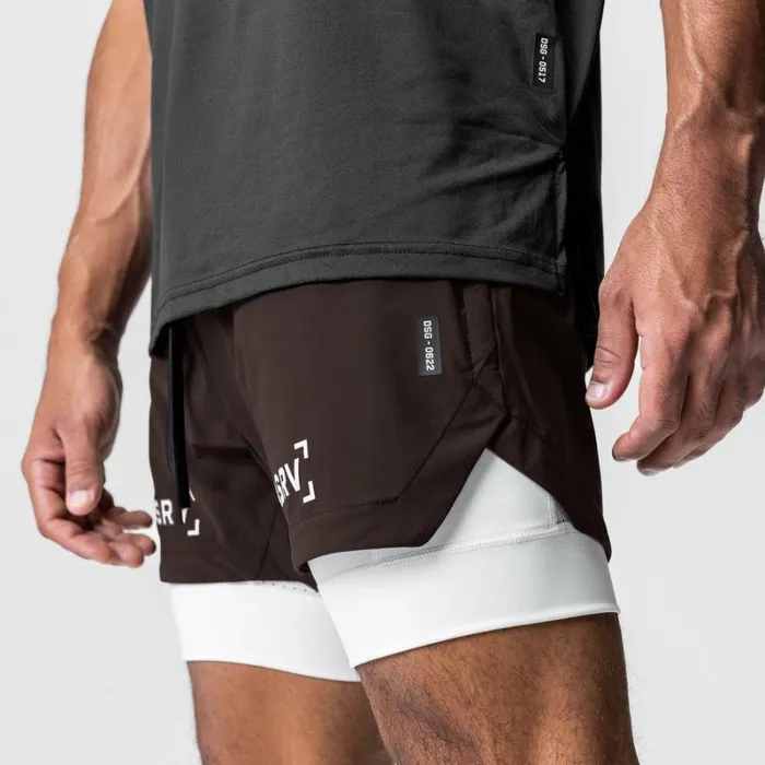 ASRV Shorts Men TETRALITE 5034 Liner Short Dark Earthwhite