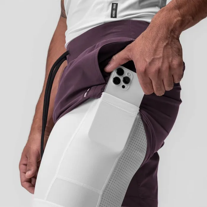 ASRV Shorts Men TetraLite 7034 Liner Short Deep Purple 034cyber034white