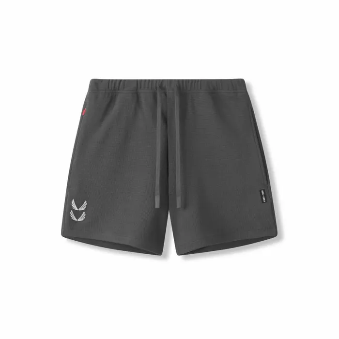 ASRV Shorts Men Waffle Knit Sweat Short Space Grey