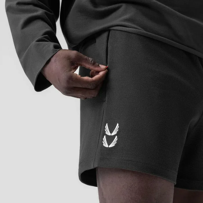 ASRV Shorts Men Waffle Knit Sweat Short Space Grey