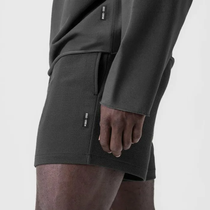 ASRV Shorts Men Waffle Knit Sweat Short Space Grey