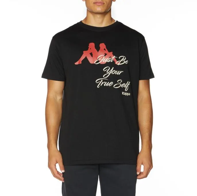 Authentic Elio TShirt 8211 Black Black Men Kappa TShirts