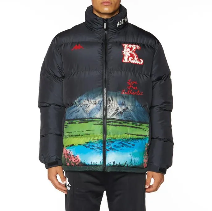 Authentic Finreol Puffer Jacket 8211 Black Black Men Kappa Jackets