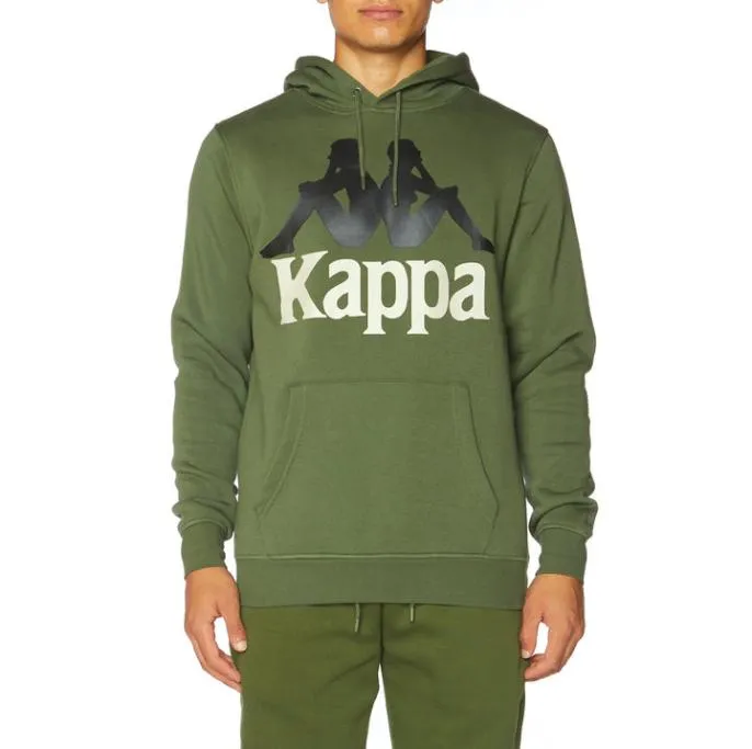 Authentic Malmo 2 Hoodie 8211 Green Green Men Kappa Hoodies and Sweatshirts