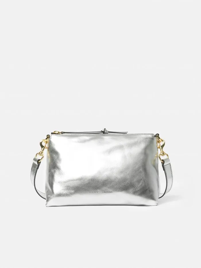 Ava Leather Crossbody Silver Women Jigsaw Leather