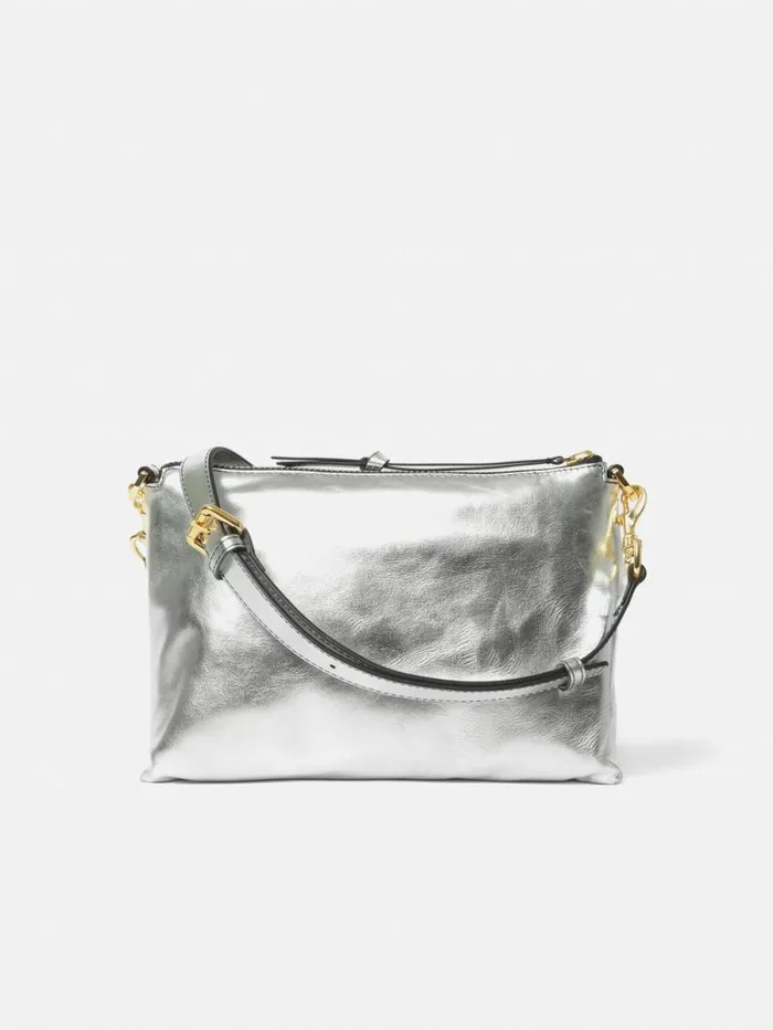 Ava Leather Crossbody Silver Women Jigsaw Leather
