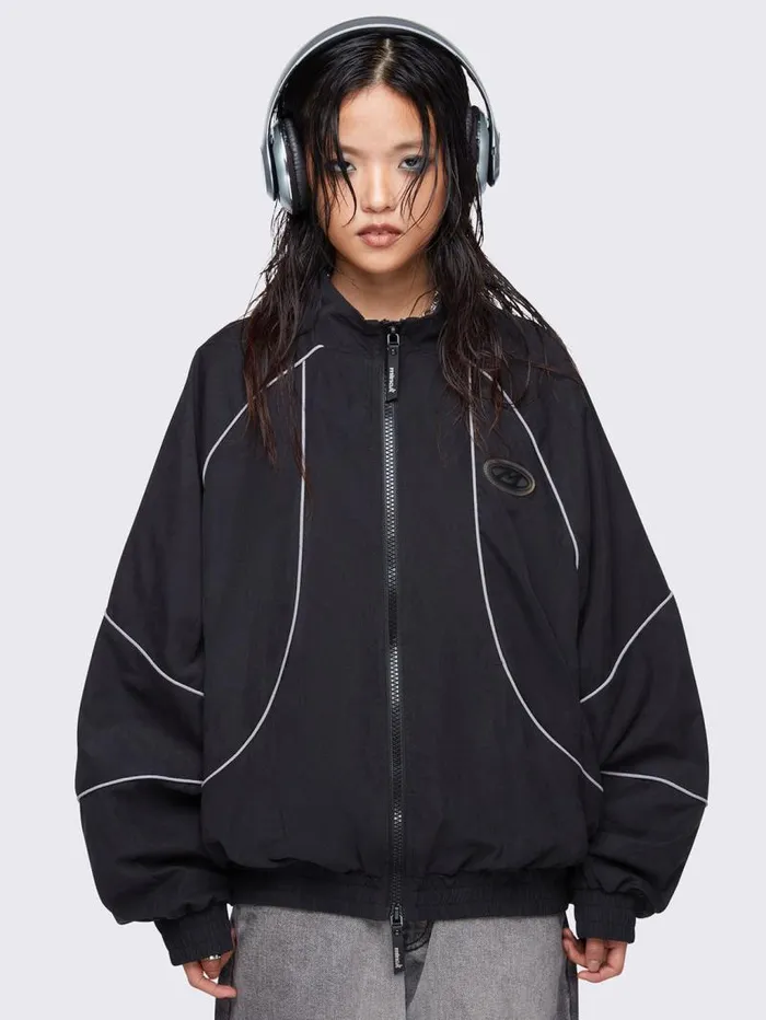 Awake Black Windbreaker Jacket Women Minga London Jackets
