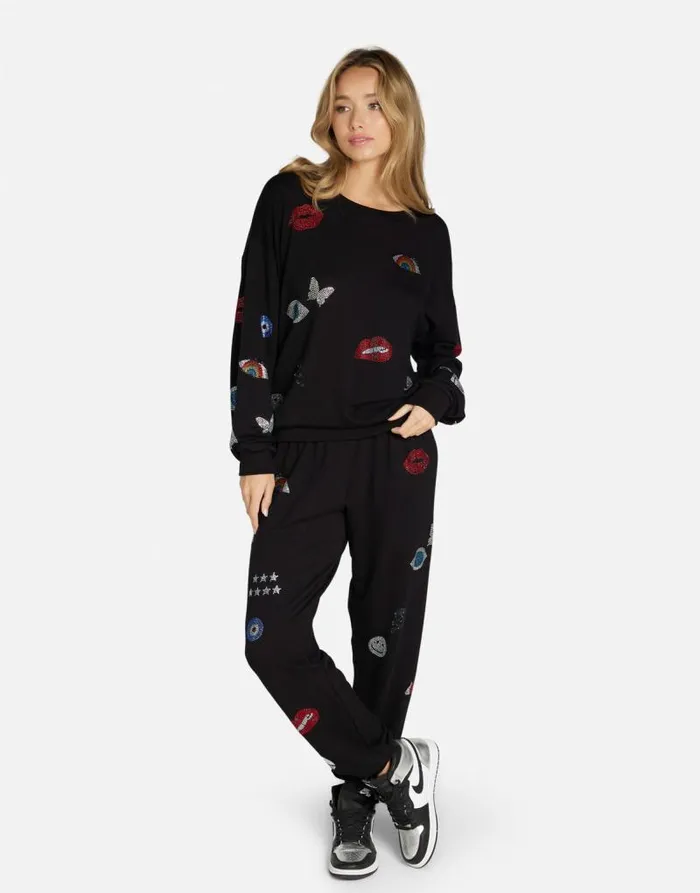 Babbs Crystal Elements Black Women Lauren Moshi Long Sleeve