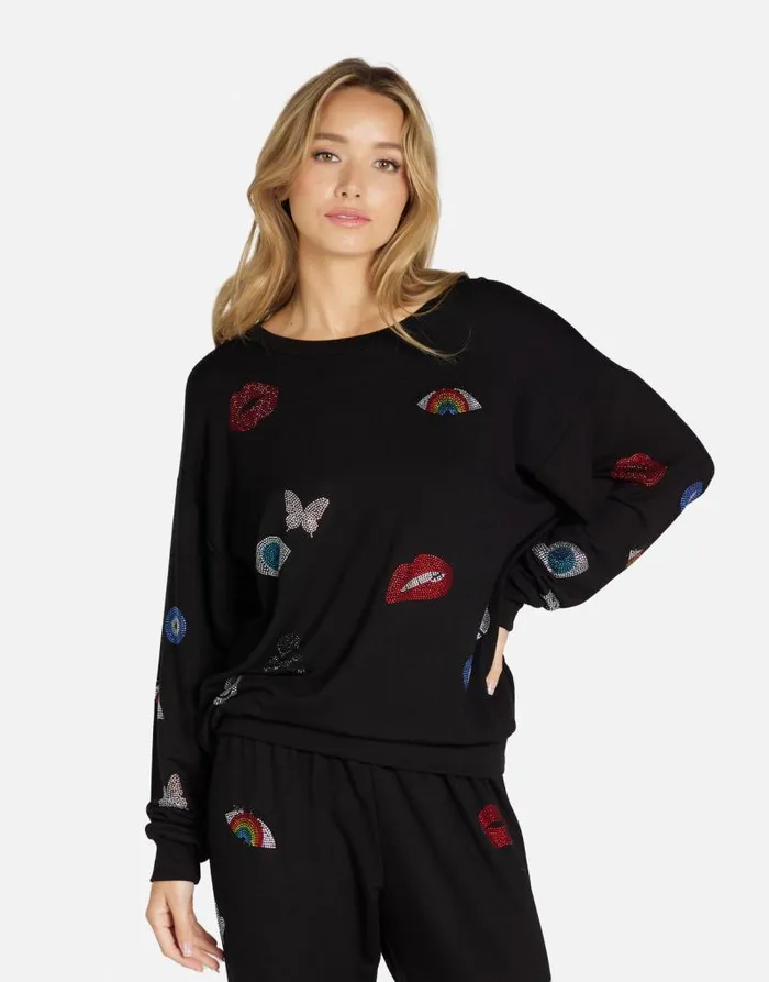 Babbs Crystal Elements Black Women Lauren Moshi Long Sleeve