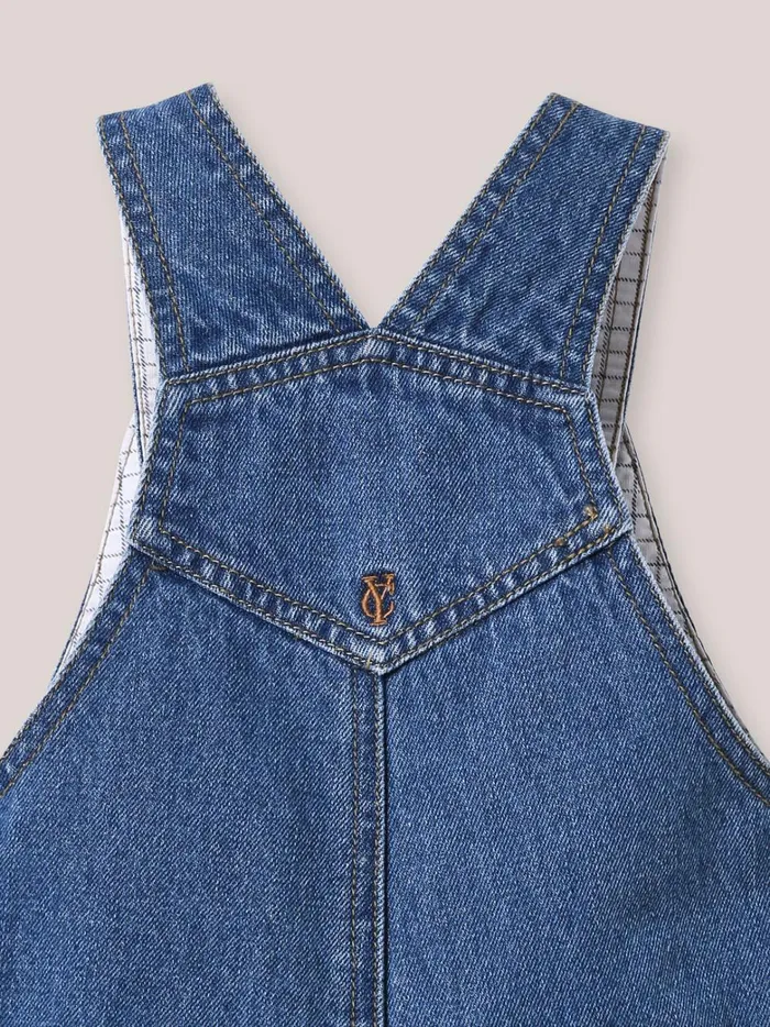 Baby Baby Girl Cyrillus Denim Dungarees Denim Bleu