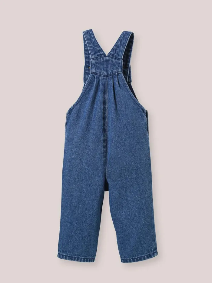 Baby Baby Girl Cyrillus Denim Dungarees Denim Bleu