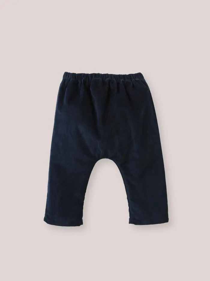 Baby Baby Girl Cyrillus Velour Harem Pants Marine