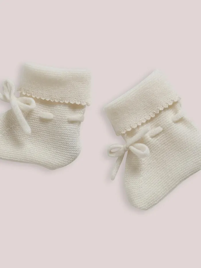 Baby Birth Cyrillus Cashmere Booties Ecru