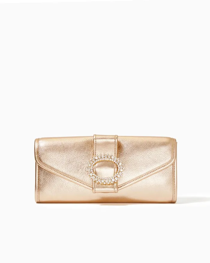 Bags Women Lilly Pulitzer Benton Leather Clutch Gold Metallic Bags Women Lilly Pulitzer Benton Leather Clutch Gold Metallic