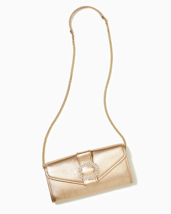 Bags Women Lilly Pulitzer Benton Leather Clutch Gold Metallic Bags Women Lilly Pulitzer Benton Leather Clutch Gold Metallic