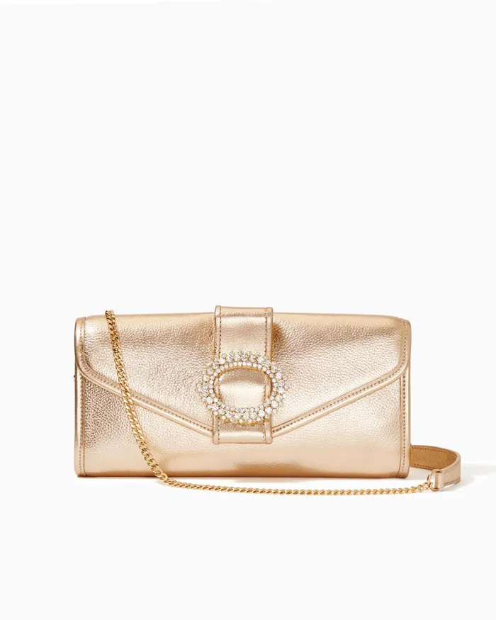 Bags Women Lilly Pulitzer Benton Leather Clutch Gold Metallic Bags Women Lilly Pulitzer Benton Leather Clutch Gold Metallic