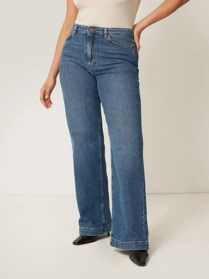 Balfour Long Wide Leg Jean Vintage Mid Blue Women Jigsaw Denim