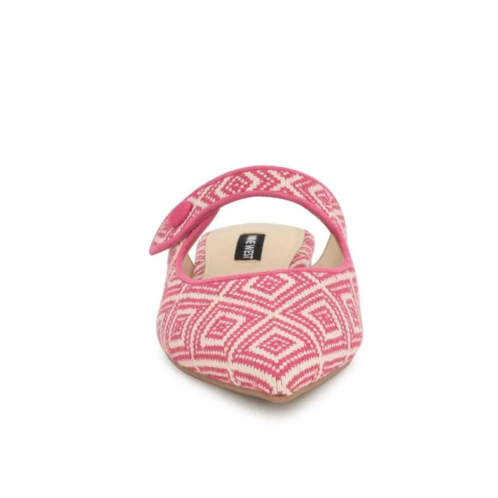 Barbra Flat Mules Pink Raffia Women Nine West Flats Barbra Flat Mules Pink Raffia Women Nine West Flats