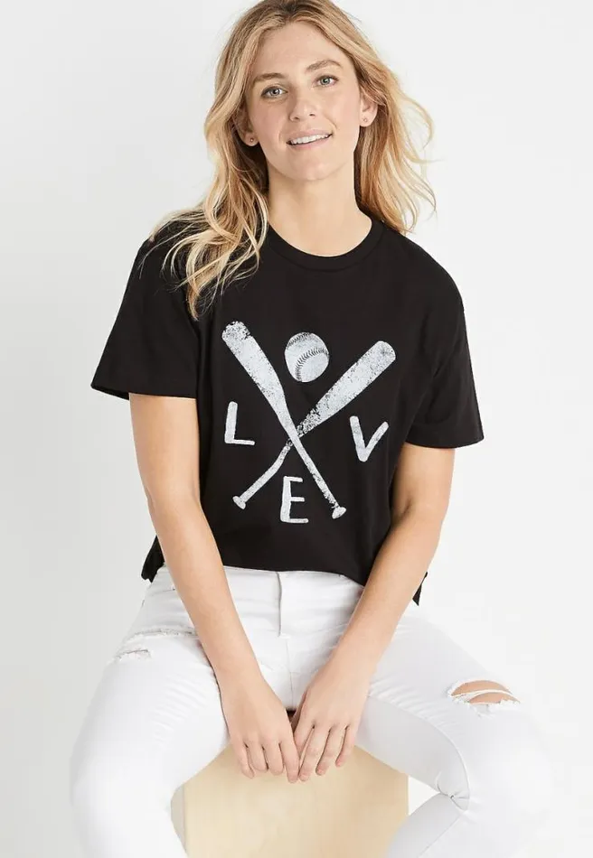 Baseball Oversized Graphic Tee Women Maurices Tops