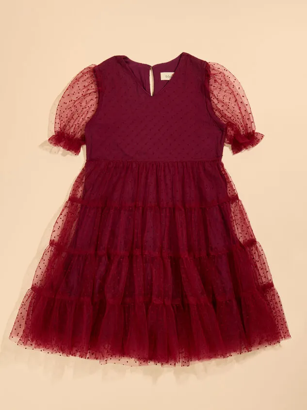 Baye Tulle Dot Toddler Dress Burgundy Girl Altar039d State Dresses