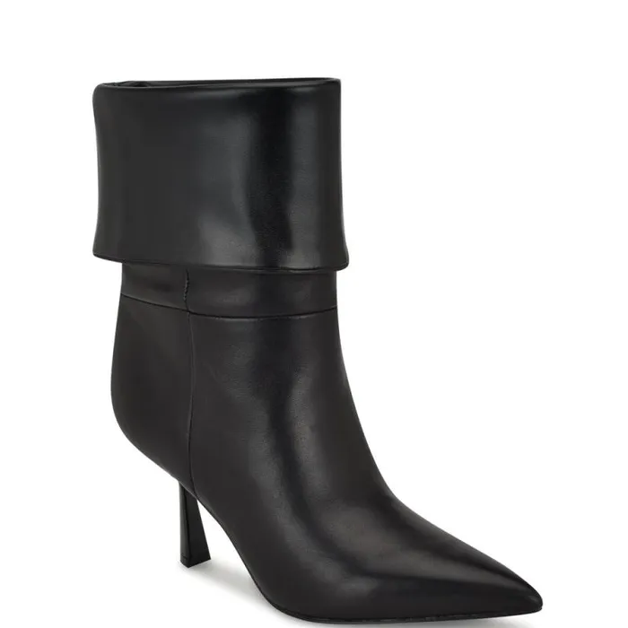Bayli Cuffed Dress Booties Black Leather Women Nine West Boots and Booties Bayli Cuffed Dress Booties Black Leather Women Nine West Boots and Booties