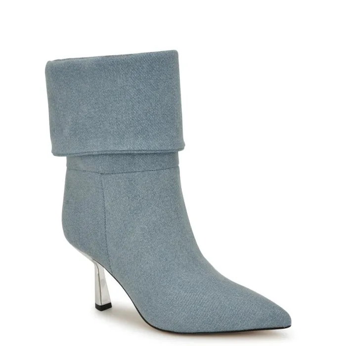 Bayli Cuffed Dress Booties Light Denim Women Nine West Boots and Booties Bayli Cuffed Dress Booties Light Denim Women Nine West Boots and Booties