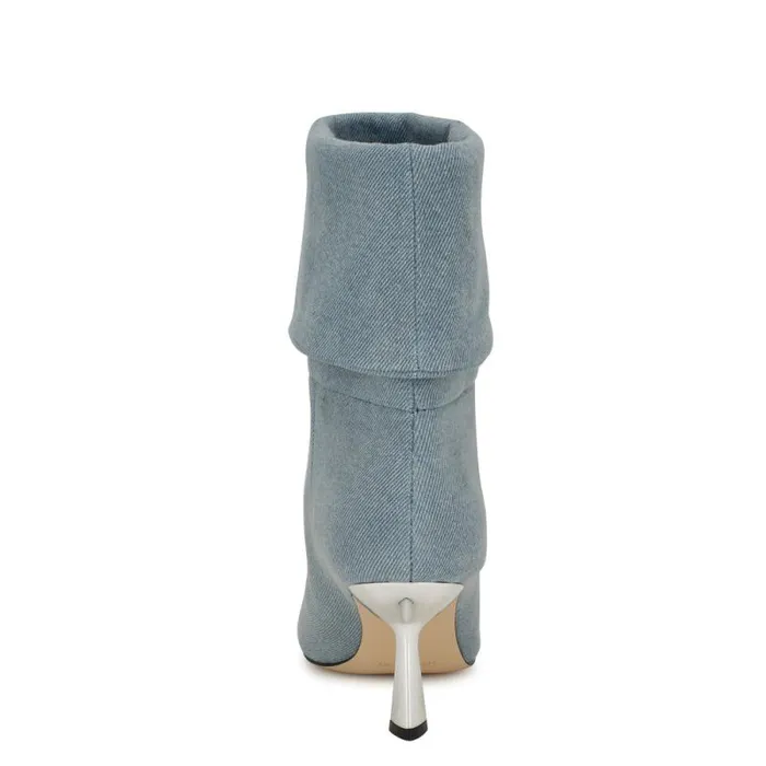 Bayli Cuffed Dress Booties Light Denim Women Nine West Boots and Booties Bayli Cuffed Dress Booties Light Denim Women Nine West Boots and Booties