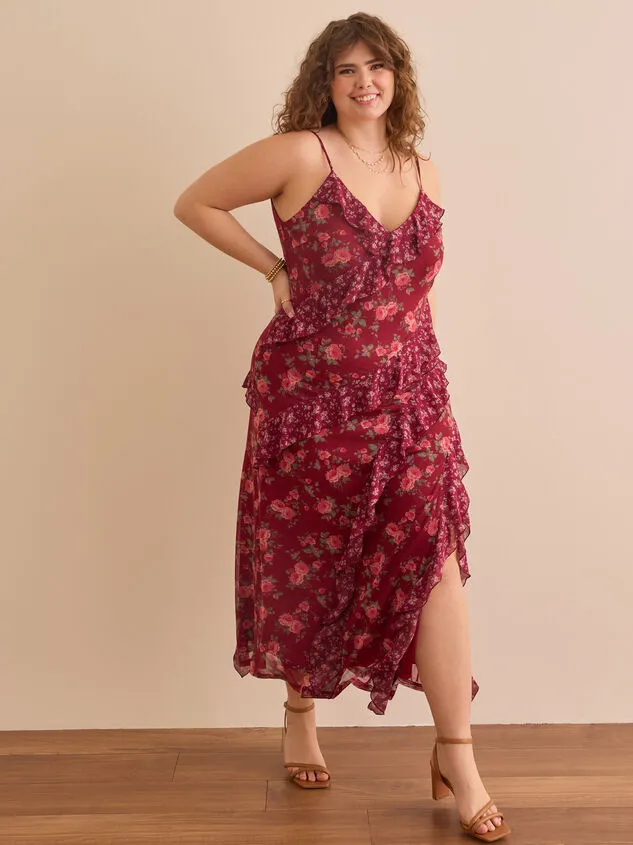 Berkley Ruffle Maxi Dress Burgundy Women Altar039d State Dresses