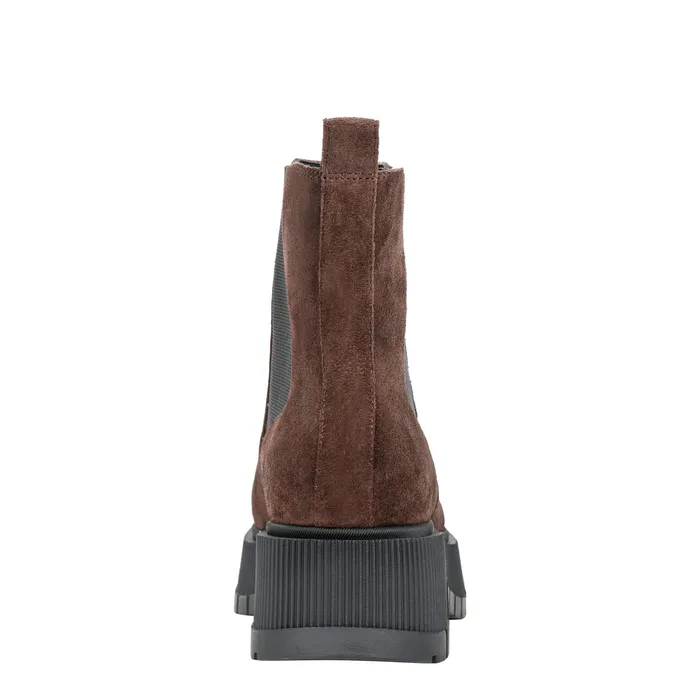 Bermida Lug Sole Bootie Dark Brown Suede Booties Marc Fisher Women