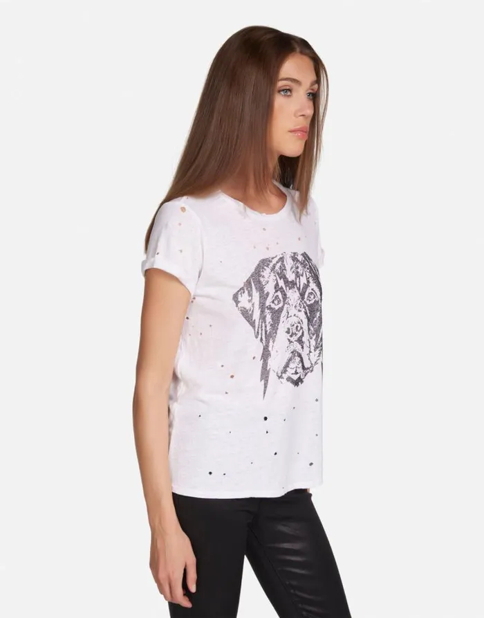 Bess Lightning Rottweiler Milk Women Lauren Moshi Short Sleeve