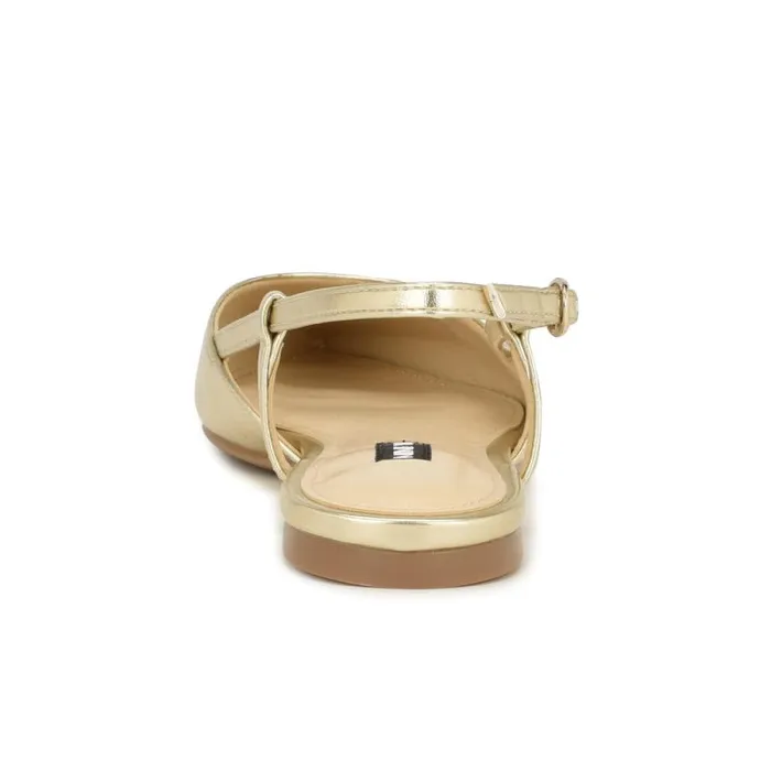 Bircah Pointy Toe Flat Slingbacks Gold Women Nine West Flats