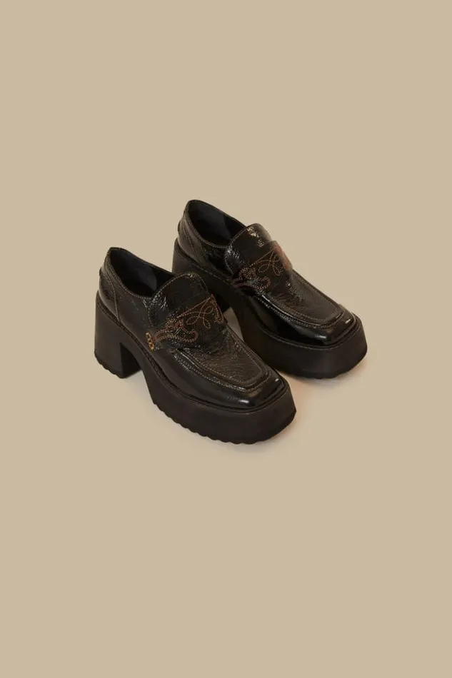 Black Platform Loafer Women FARM Rio Loafers and Mules Black Platform Loafer Women FARM Rio Loafers and Mules