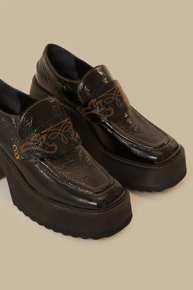 Black Platform Loafer Women FARM Rio Loafers and Mules Black Platform Loafer Women FARM Rio Loafers and Mules