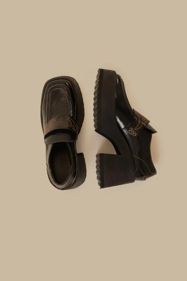 Black Platform Loafer Women FARM Rio Loafers and Mules Black Platform Loafer Women FARM Rio Loafers and Mules