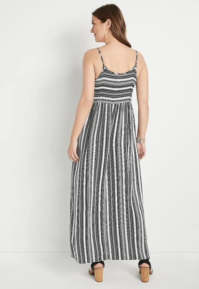 Black Striped Maxi Dress Women Maurices Dresses and Jumpsuits