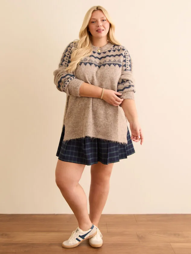 Blaise Fair Isle Oversized Sweater Taupenavy Women Altar039d State Sweaters Cardigans