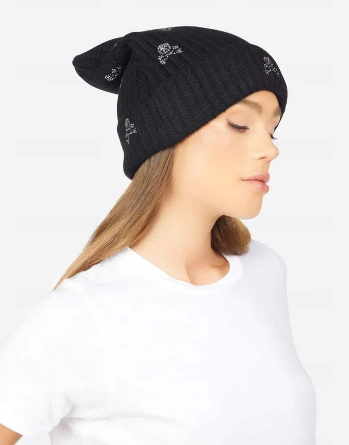 Blix Mini Crystal Cross Bone Skulls Black Women Lauren Moshi Sweaters and Knits