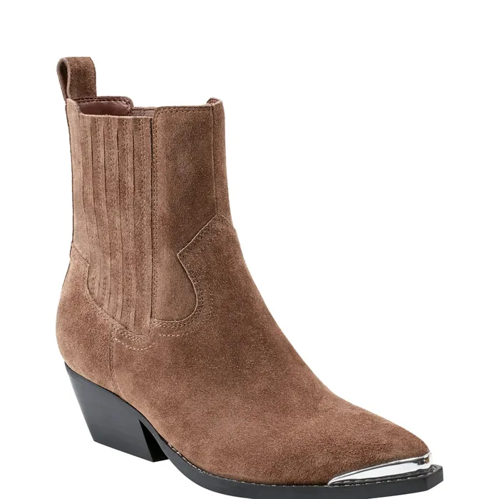 Booties Pryce Western Bootie Natural Suede 8211 Marc Fisher Women