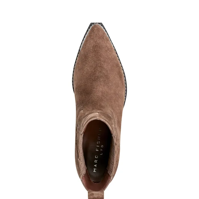 Booties Pryce Western Bootie Natural Suede 8211 Marc Fisher Women