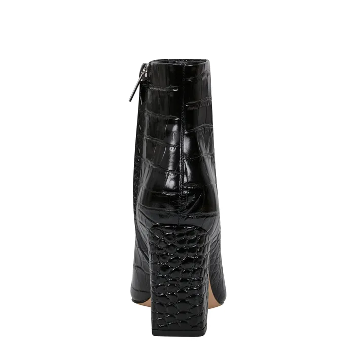 Booties Women Yanara Heeled Bootie Black Croco Leather Marc Fisher