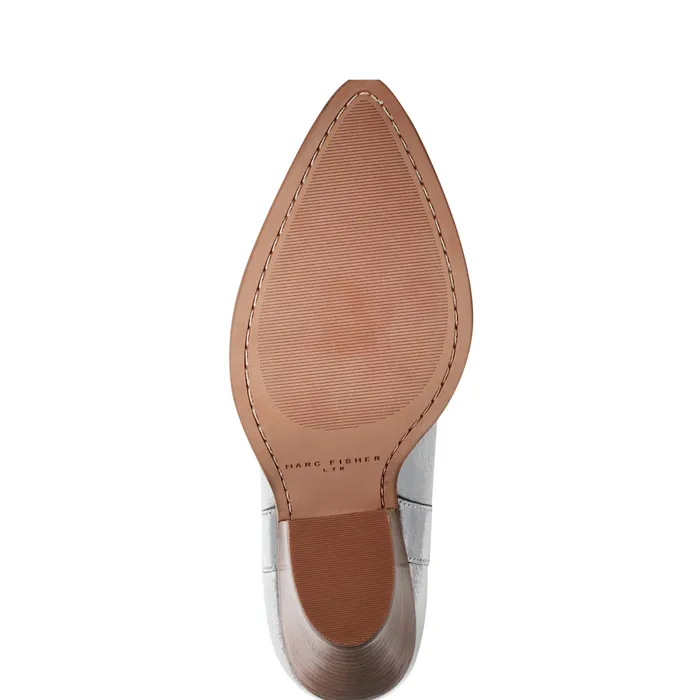 Boots and Booties Women Marlie Western Bootie Silver Leather Marc Fisher